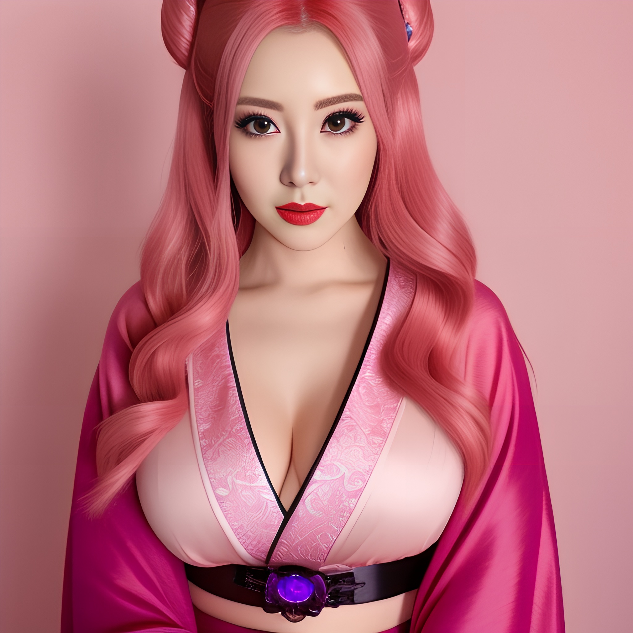 pink hair hot woman