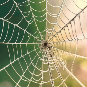 Morning Dew on Spiderweb: Nature’s Glittering Artistry