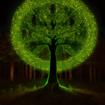 Discover the Magical Tree Glowing in a Dark Forest