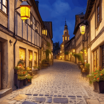 Explore the Charm of an Old European Town with Lanterns