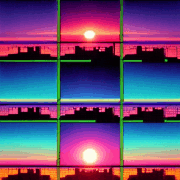 Explore the Retro 80s Synthwave Grid and Sunset Vibes