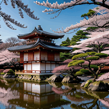 Explore a Serene Japanese Garden with Cherry Blossoms