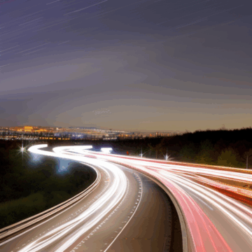 Stunning Time-Lapse of Highway Light Trails at Night