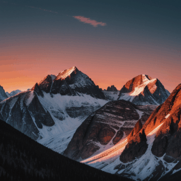 Stunning Sunset Over Majestic Mountain Peaks