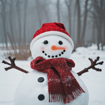 Build a Cheerful Snowman with a Festive Red Scarf