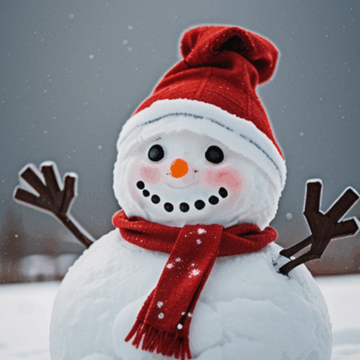 Build a Cheerful Snowman with a Red Scarf