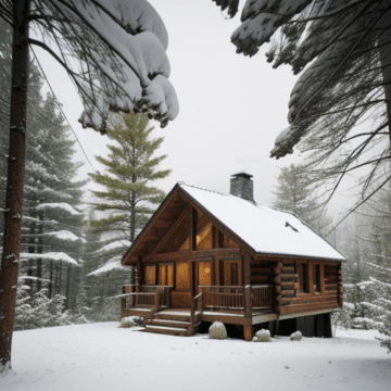 Discover a Cozy Cabin Retreat in a Snowy Forest