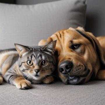 Adorable Moments: Dog and Cat Cuddle Together