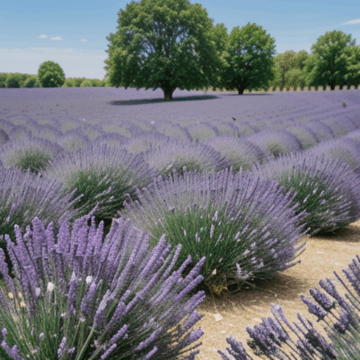 Stunning Lavender Fields Under Clear Blue Skies