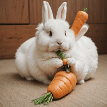 Adorable Bunny Munching on Carrots: A Delightful Sight