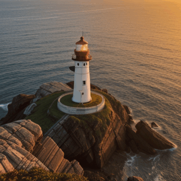 Discover Stunning Lighthouses on Rocky Coasts at Sunset