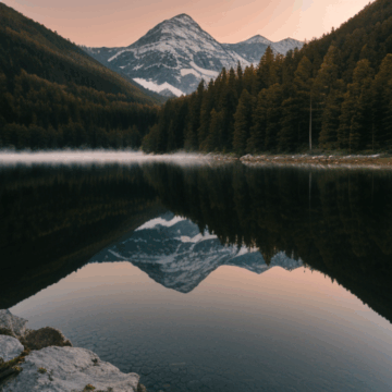 Experience Serenity at Sunrise on a Mountain Lake