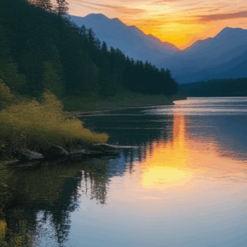 Discover the Serenity of a Mountain Lake at Sunrise