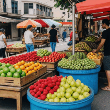 Explore Vibrant Street Markets with Colorful Fruits