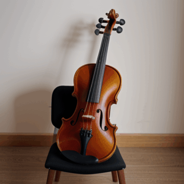 Captivating Violin on Wooden Chair: A Timeless Scene