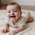A baby enjoying the comfort of a soft blanket while crawling.