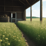 A barn amidst fields, exuding rustic charm and beauty.