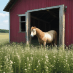 Open land surrounds a barn, creating a picturesque scene.