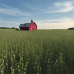 Natural beauty envelops a barn in a field of dreams.