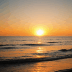 Beautiful sunset serenity with the sky ablaze in warm, vibrant hues.