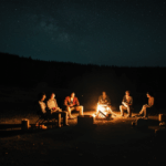 The essence of fun captured in a campfire night with friends.