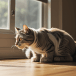A cat basks in the morning sun, stretching with elegant ease.