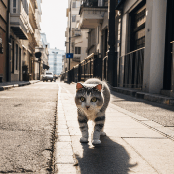 Exploring Cats on Urban Adventures in City Streets