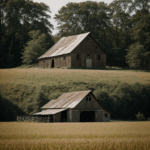 The rustic beauty of a barn standing proudly amidst vast open fields.
