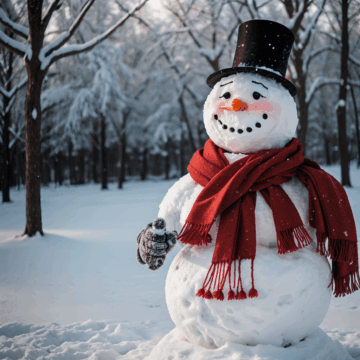 Build a Cheerful Snowman with a Red Scarf