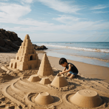 Unleashing Creativity: Kids Building Sandcastles