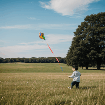 Joyful Kite Flying: A Kid’s Adventure in the Field