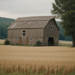 Capturing country charm with rustic barns and sprawling fields.