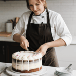 An edible masterpiece: a cake transformed with expert decorating techniques.