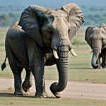 A herd of elephants bonding, featuring a mother and her calf.