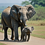 Elephants walking in the wild, emphasizing the family connection.