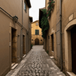 A hidden alley in an old European town, offering a quiet escape.