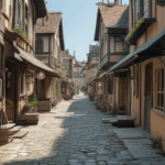 A serene European path in a historic town, offering a peaceful escape with its charming architecture and vintage vibes.