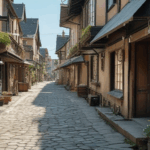 A quiet alleyway in an old European town, providing a serene escape with its historic architecture and rustic charm.