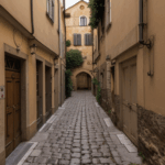 A hidden alley in Europe, offering a peaceful retreat and historic charm.