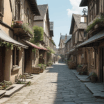 A picturesque alleyway in an old European town, offering a blend of historic charm and cultural heritage.