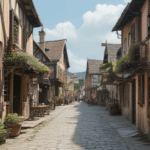A quaint European alleyway, capturing the essence of historic architecture and cultural charm in a serene setting.