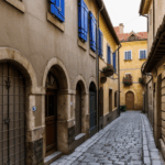 A European town's charm-filled alley, ideal for a serene exploration.