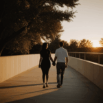Love and adventure captured during a romantic sunset walk.