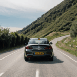 Exploring hill roads with a car journeying down an adventurous path.