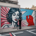 An urban mural showcasing the artistic talents of a dedicated street artist.