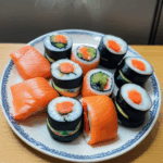 Modern sushi creations that highlight vibrant colors and design.
