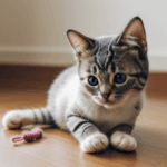 A feline friend joyfully interacting with vibrant yarn, exuding pure cuteness.