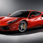 A rich brown Ferrari, a blend of tradition and modernity.