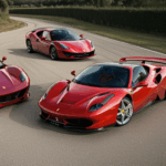 A vivid magenta Ferrari making a bold statement.
