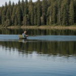 Experiencing joy and relaxation while fishing at a peaceful lake.